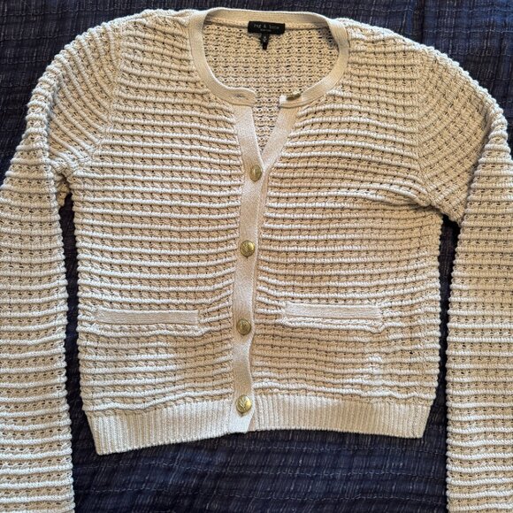 Rag & Bone Marlee Cardigan  Turtledove Beige (Ivory) - Picture 2 of 6
